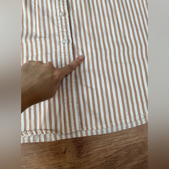 Aerie women’s oversized boho button down striped shirt MEDIUM cotton beachy - Picture 7 of 11